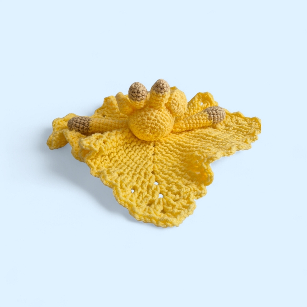 Yellow Crochet Giraffe Kids Lovey - Picture 3 of 4